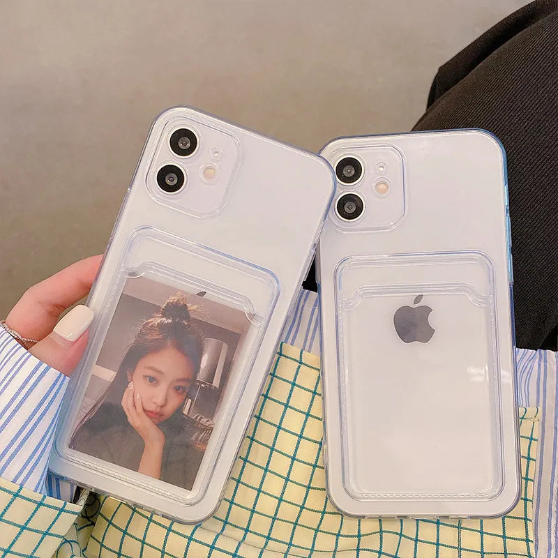 iPhone case with photo/card holder